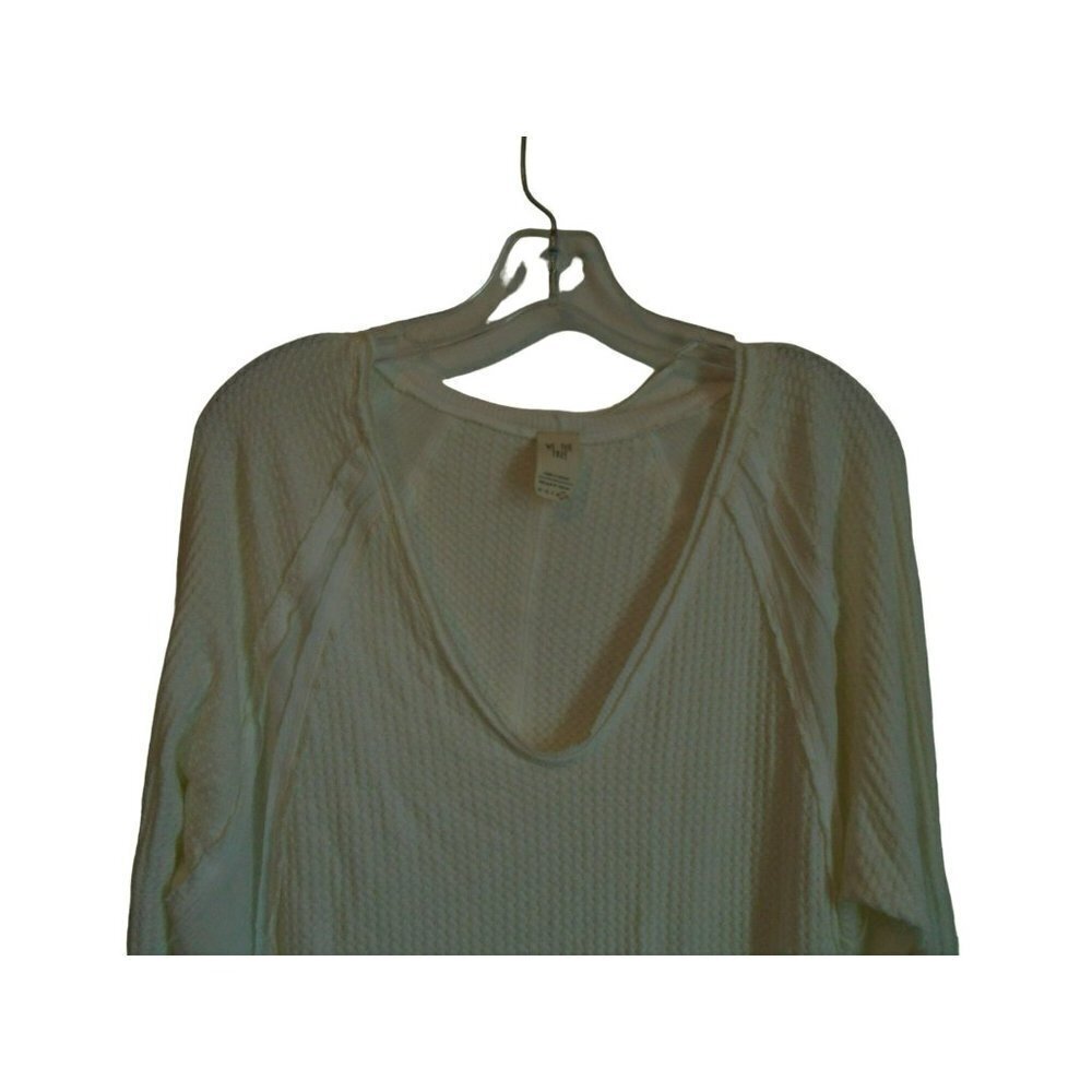 Free People We The Free Waffle Weave Long Sleeve Tee - L - Ivory - Picture 2 of 9